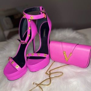 Hot pink Versace heels and Bag Set !!!!